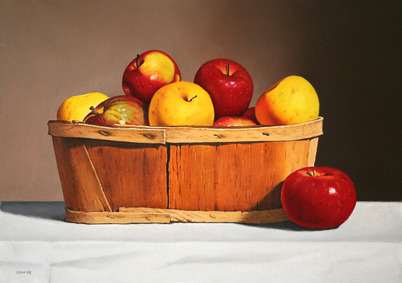 "Red and Gold Delicious", 5"x7", oil on panel, Robert K. Roark "Red and Gold Delicious", 5"x7", oil on panel, Robert K. Roark